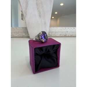 John Hardy Sterling and 18 k Amethyst Ring size 6.5   Gorgeous!! WOW !